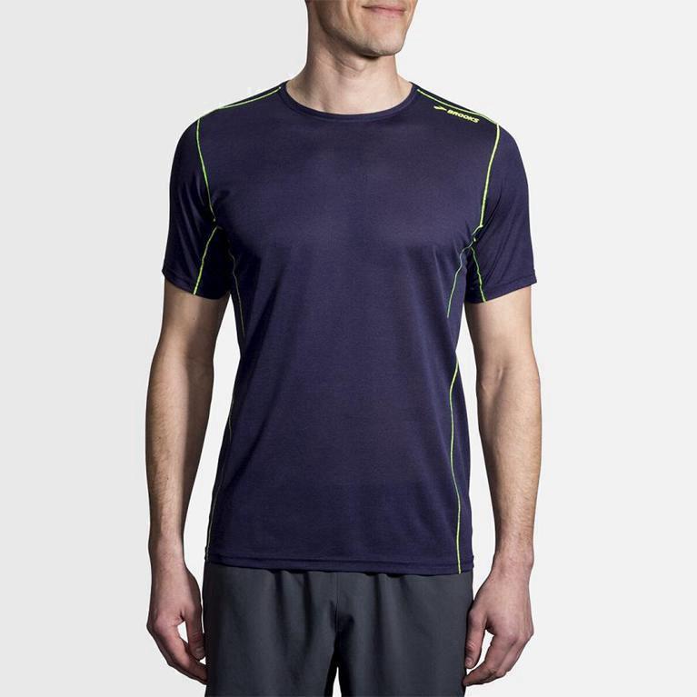 Brooks Ghost Israel - Men's Short Sleeve Running Shirt - Blue (93726-ELYI)